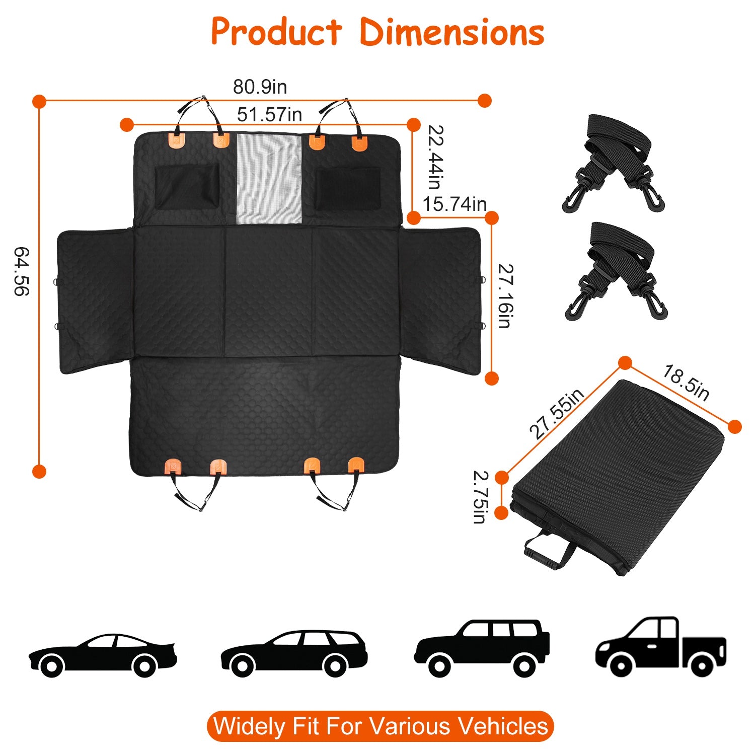Waterproof Dog Car Back Seat Cover