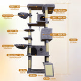 84.6in Dark Gray Cat Tree Towers