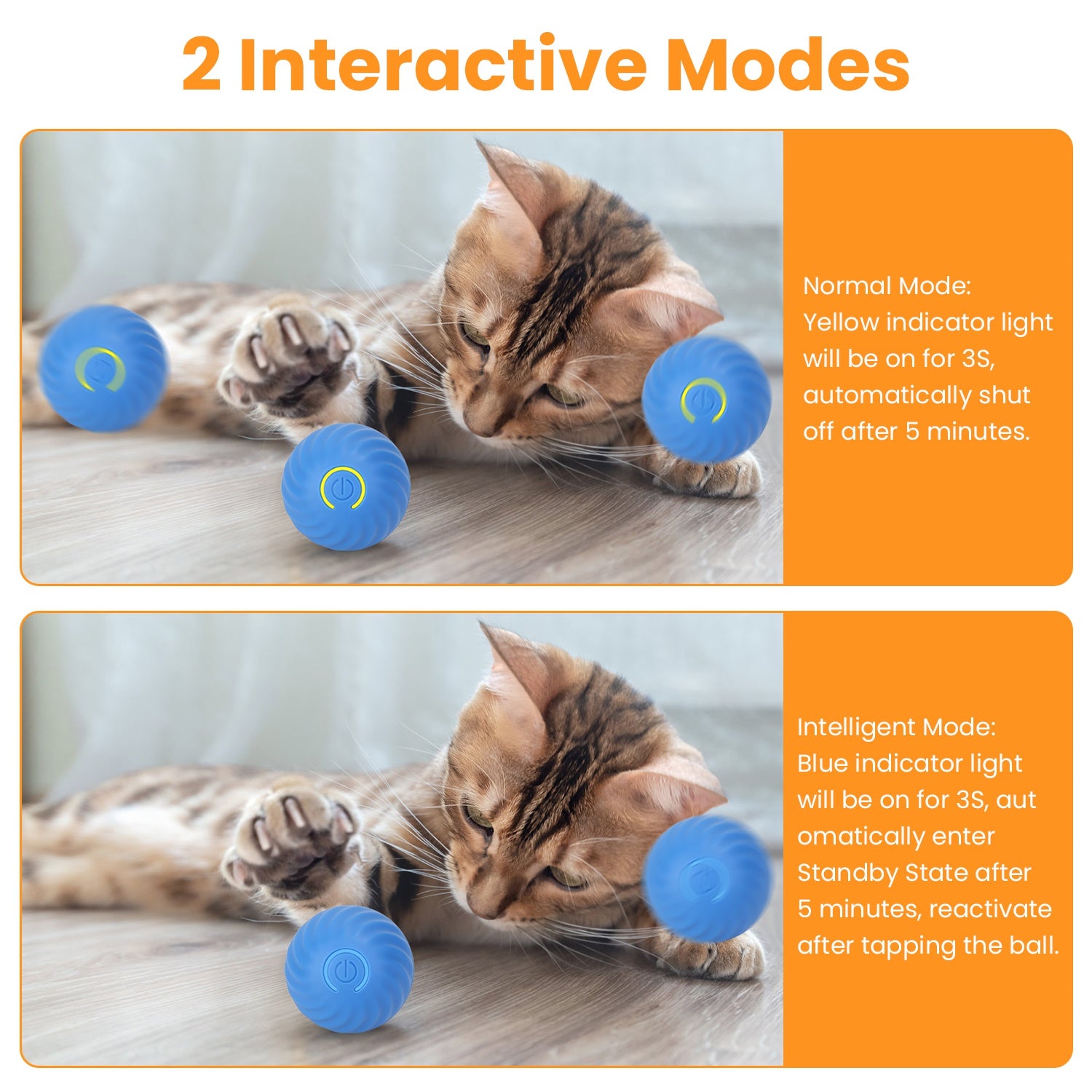 Motion-Activated Cat Toy Ball