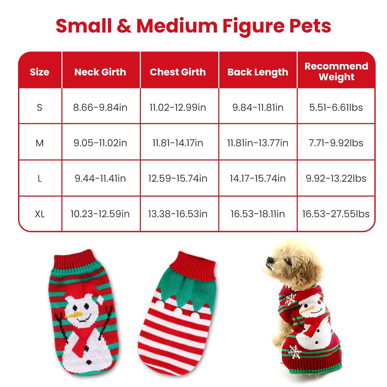Pet Christmas Turtleneck Sweater for Dogs & Cats