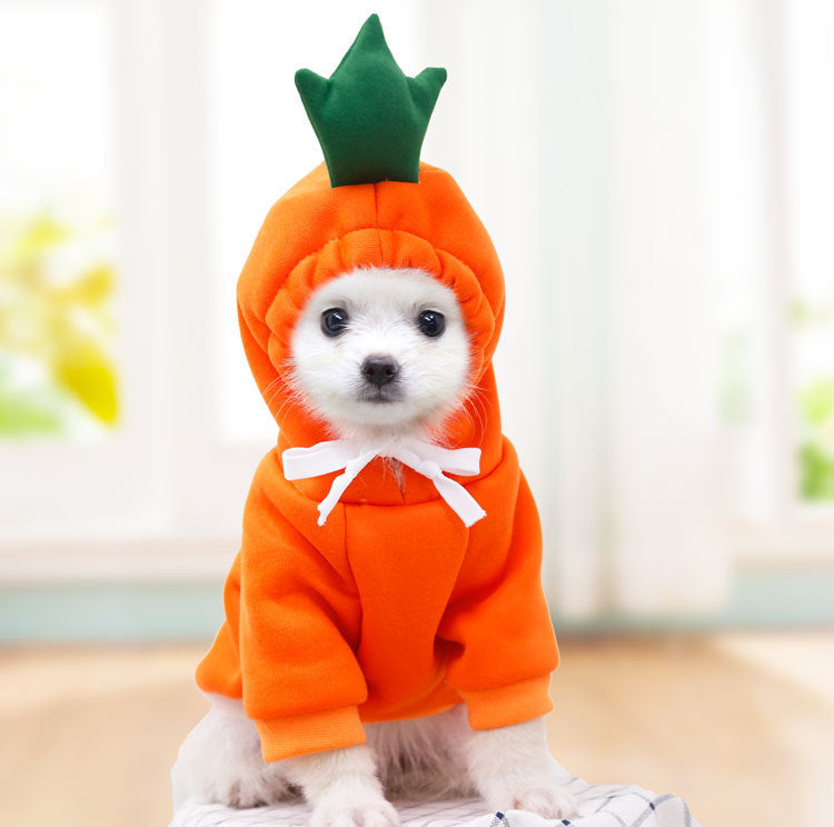 Cute Fruit Fleece Dog Hoodie Winter Coat