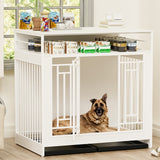 43.3” Wooden Dog Kennel Furniture with Divider