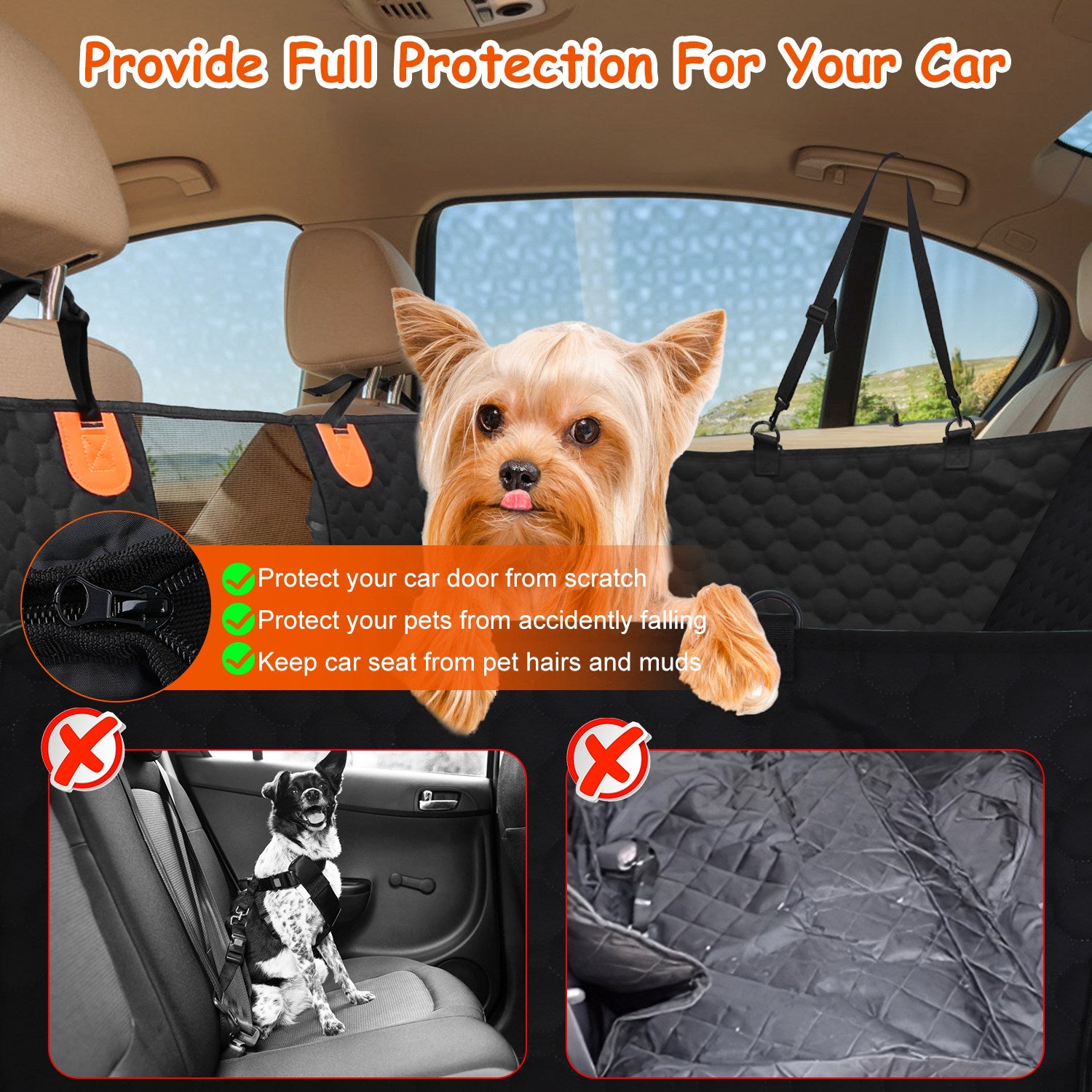 Waterproof Dog Car Back Seat Cover