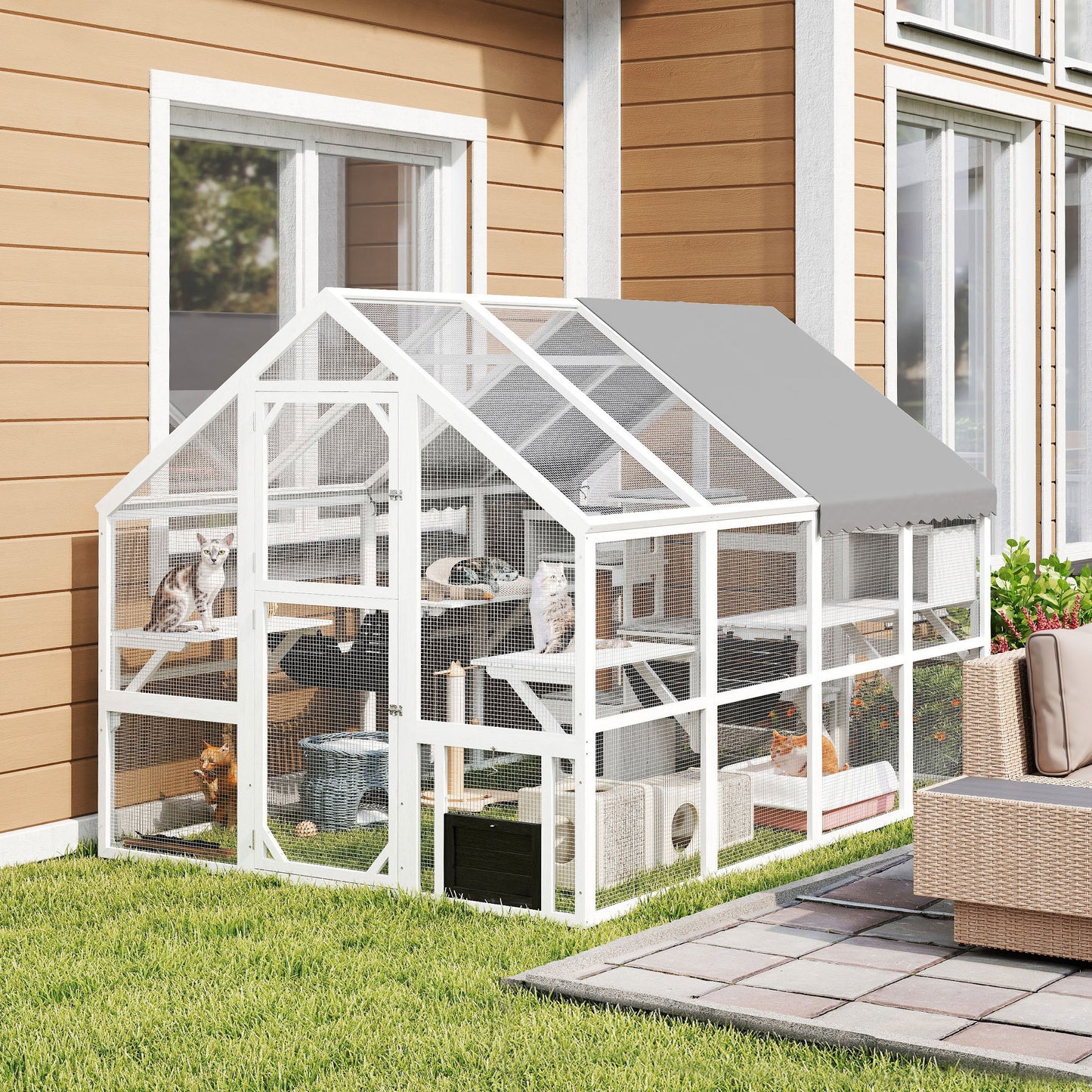 Outdoor Catio Cat Enclosure Waterproof Cover