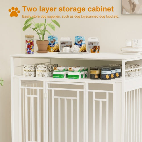 43.3” Wooden Dog Kennel Furniture with Divider