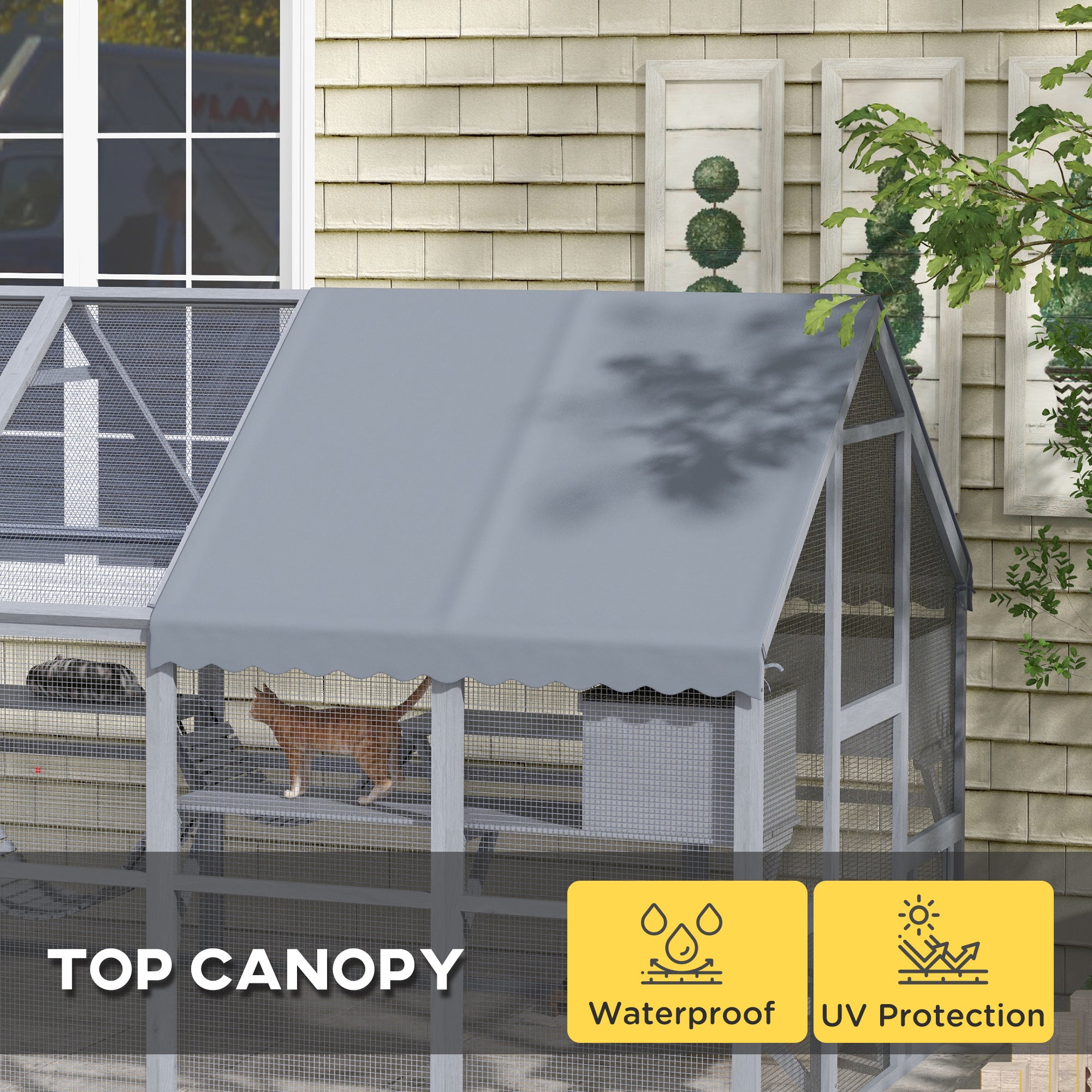 Outdoor Catio Cat Enclosure Waterproof Cover