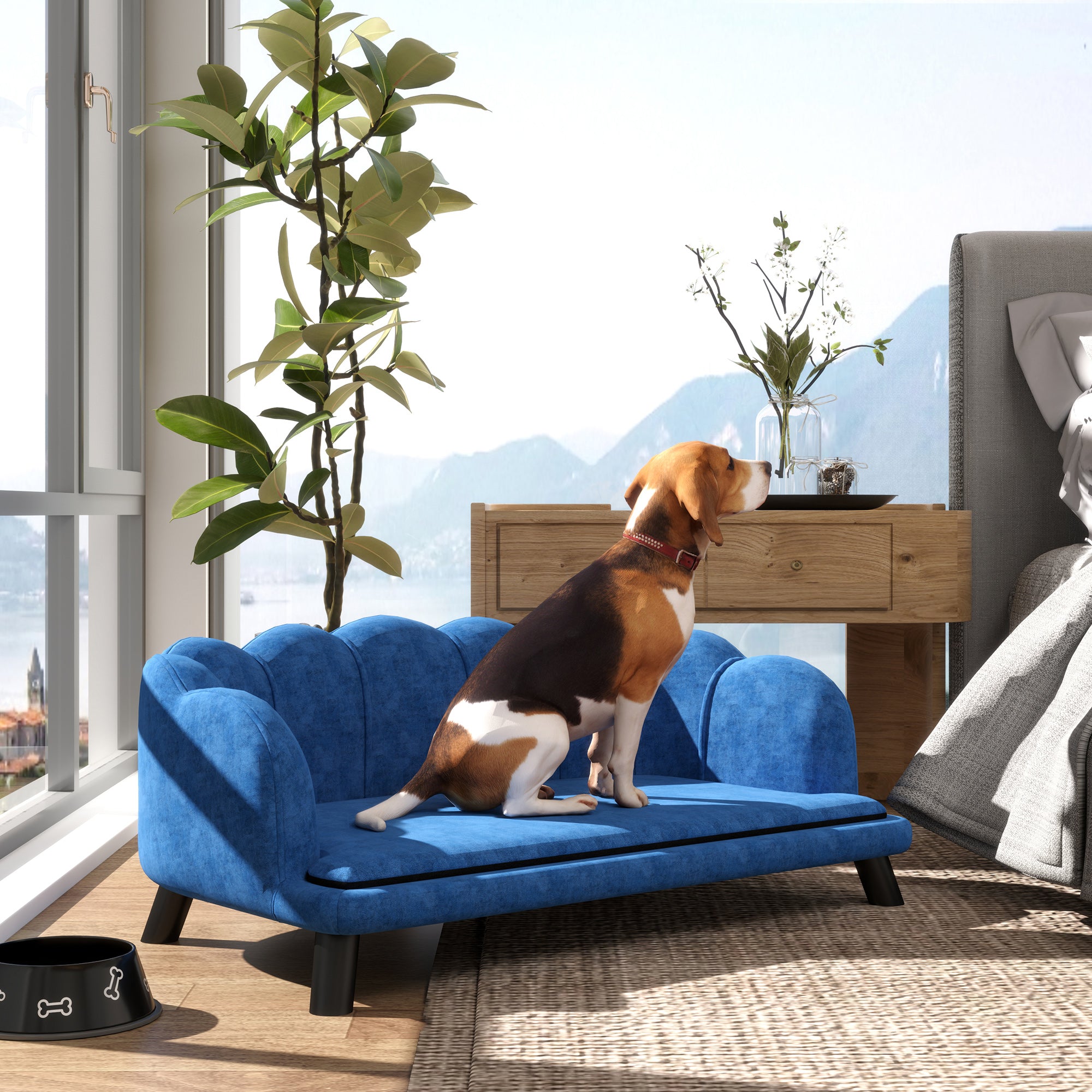 Pearl Design Pet Sofa Bed Dark Blue
