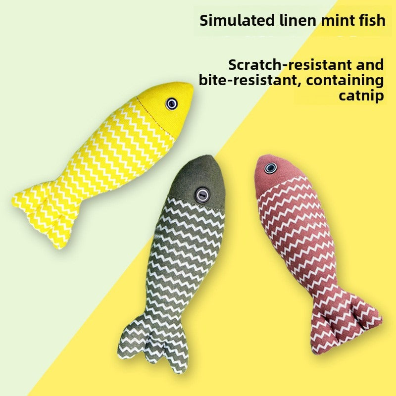 Mint Fish Cat Toy with Catnip