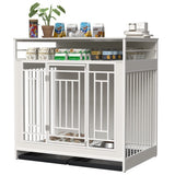 43.3” Wooden Dog Kennel Furniture with Divider