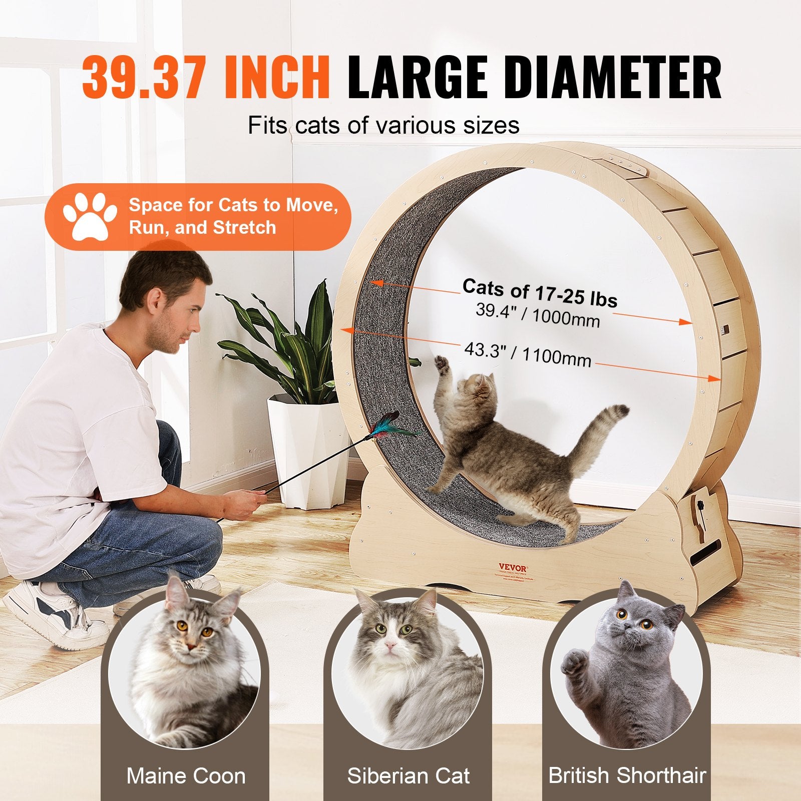 43.3″ Cat Exercise Wheel for Indoor Cats