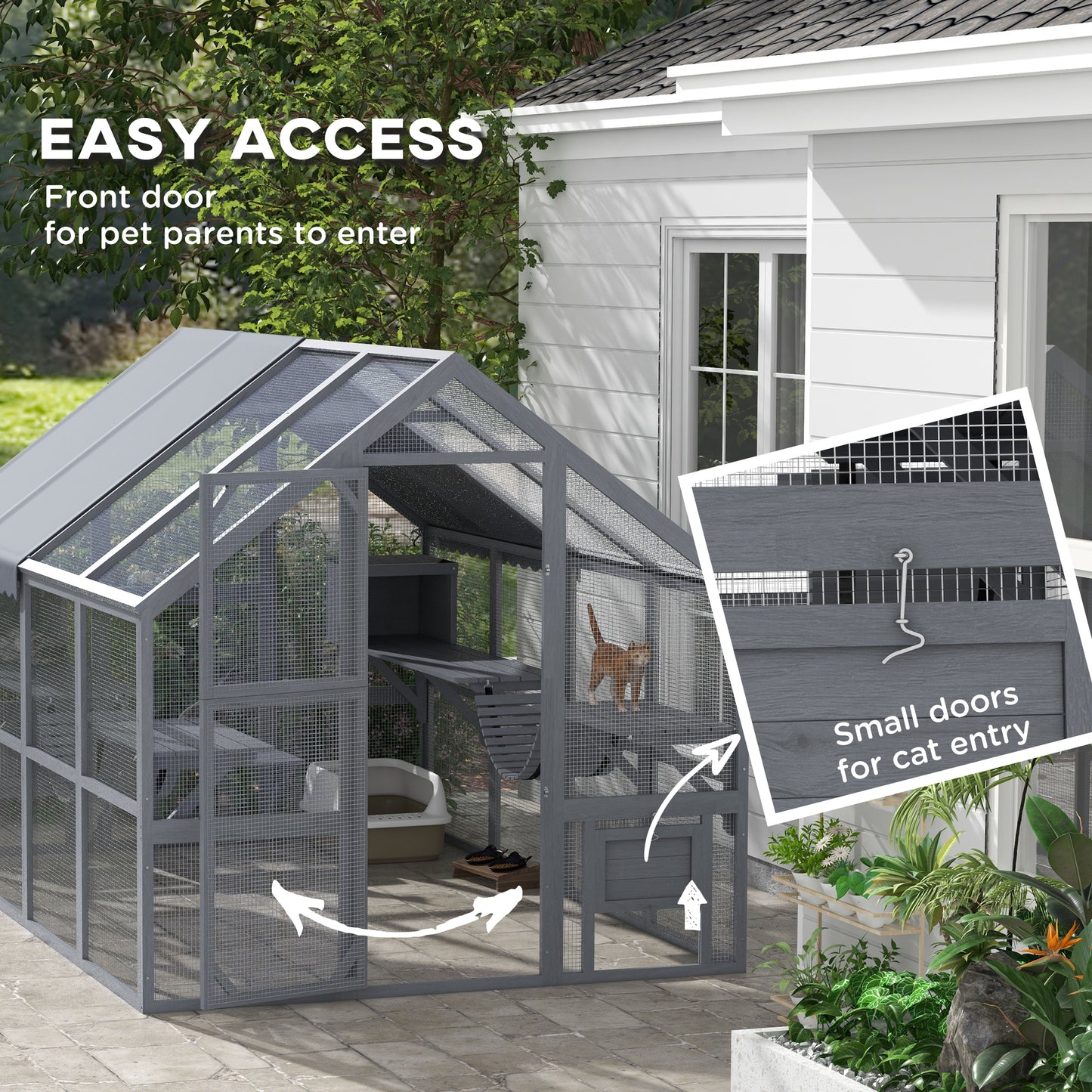 Outdoor Catio Cat Enclosure Waterproof Cover