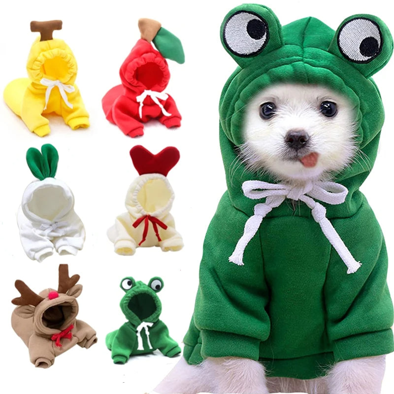 Cute Fruit Fleece Dog Hoodie Winter Coat