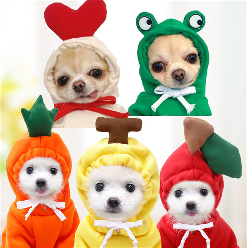 Cute Fruit Fleece Dog Hoodie Winter Coat