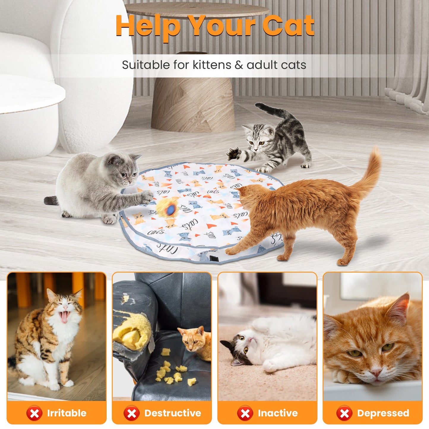 Motion-Activated Cat Toy Ball