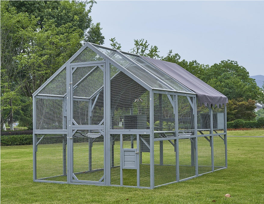 Outdoor Waterproof Cat House Fence Gray