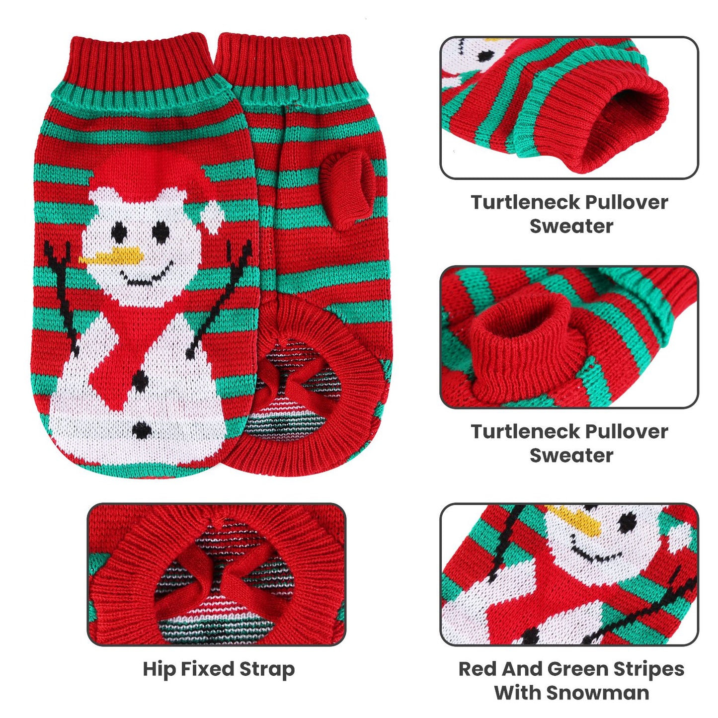 Pet Christmas Turtleneck Sweater for Dogs & Cats