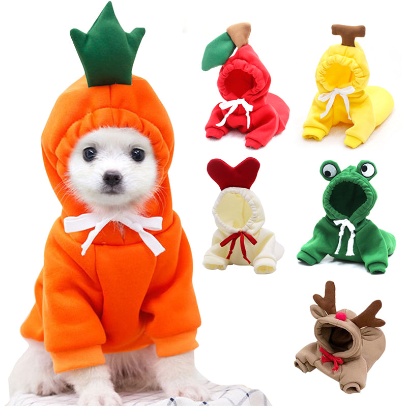 Cute Fruit Fleece Dog Hoodie Winter Coat