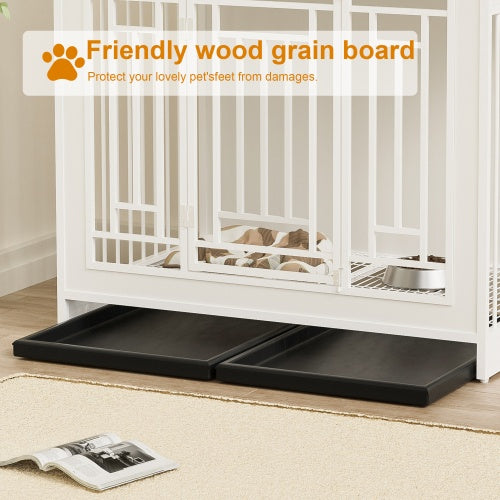 43.3” Wooden Dog Kennel Furniture with Divider