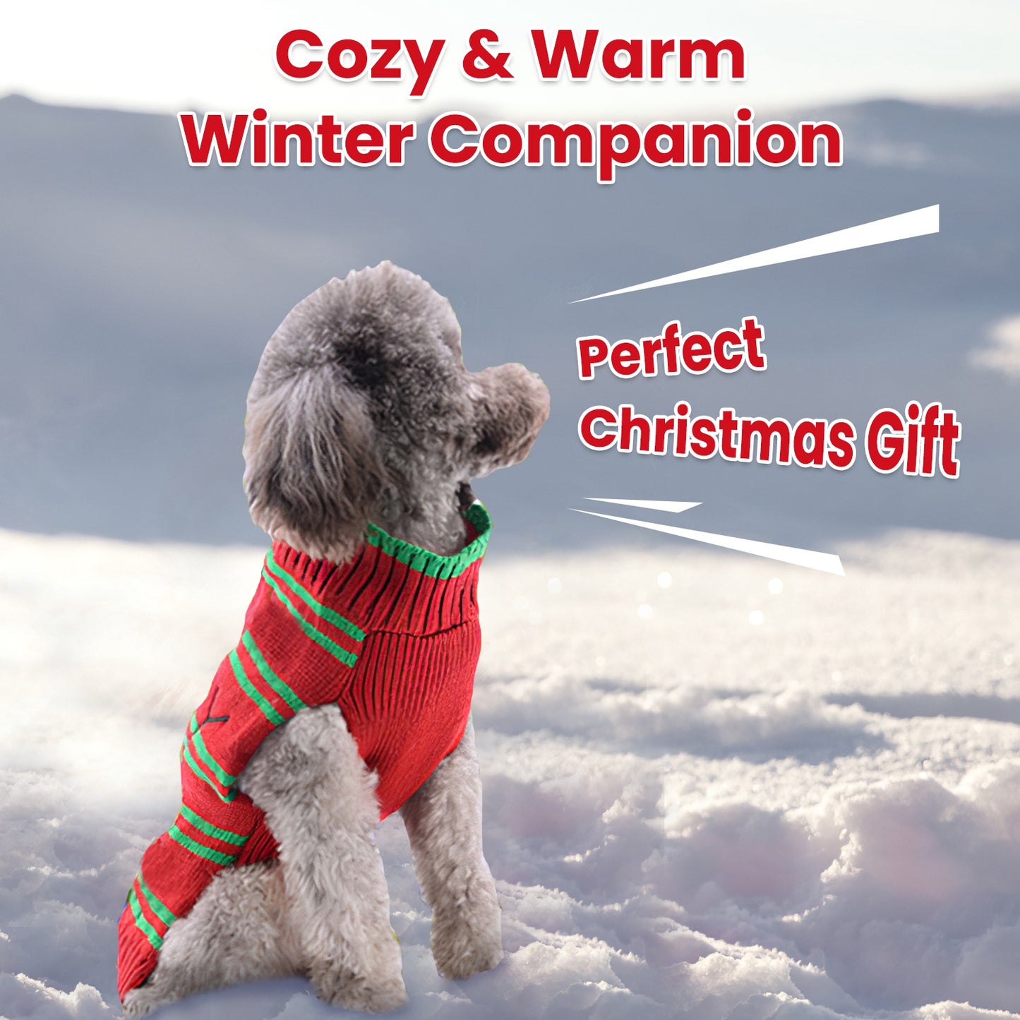 Pet Christmas Turtleneck Sweater for Dogs & Cats
